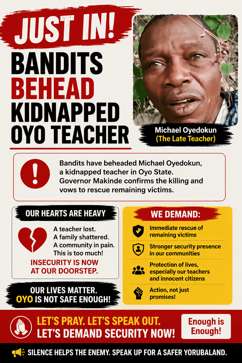 Ogbomoso Tragedy: Insecurity Is Now at the Doorstep of Yorubaland